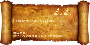 Levkovics Lajos névjegykártya